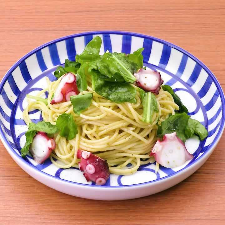 ルッコラとたこの冷製パスタ