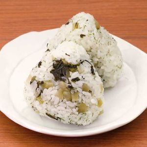 野沢菜の青のりおにぎり