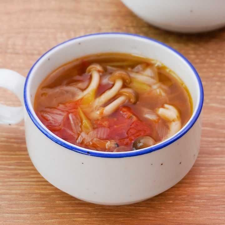 ミニトマトとしめじの中華スープ