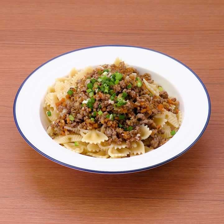 和風ミートソースのリボンパスタ