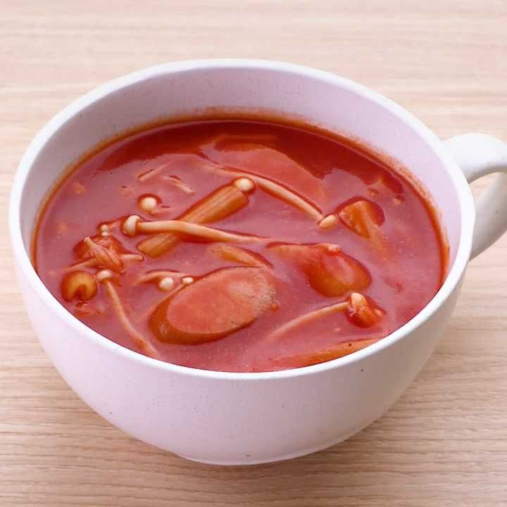 えのきとトマトのスープパスタ