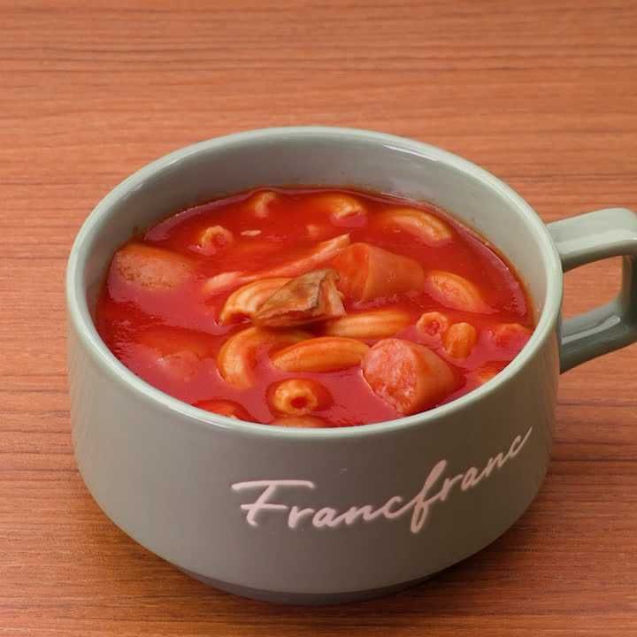 エリンギとトマトのスープパスタ