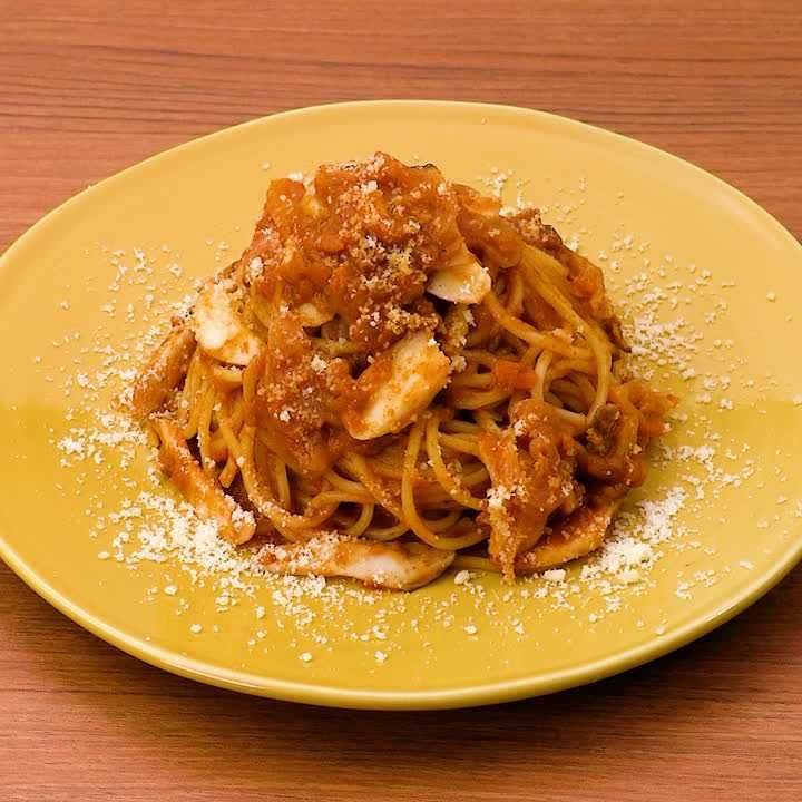 エリンギのミートソースパスタ
