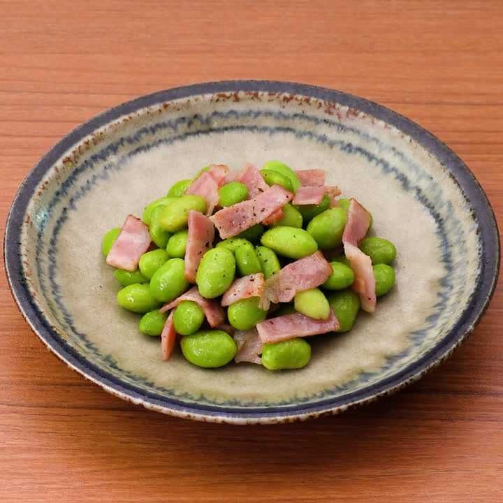 枝豆とベーコンのバターソテー