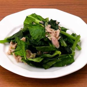 ほうれん草とツナの塩炒め