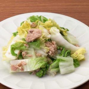 「白菜とツナの塩炒め」のレシピ動画