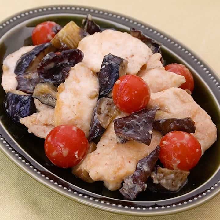鶏肉となすのしょうが味噌炒め