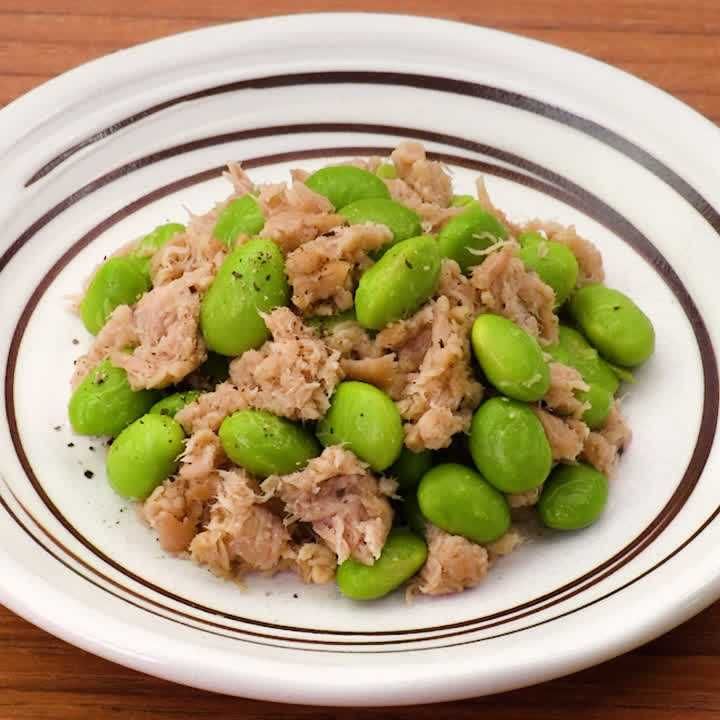 枝豆とツナの塩炒め