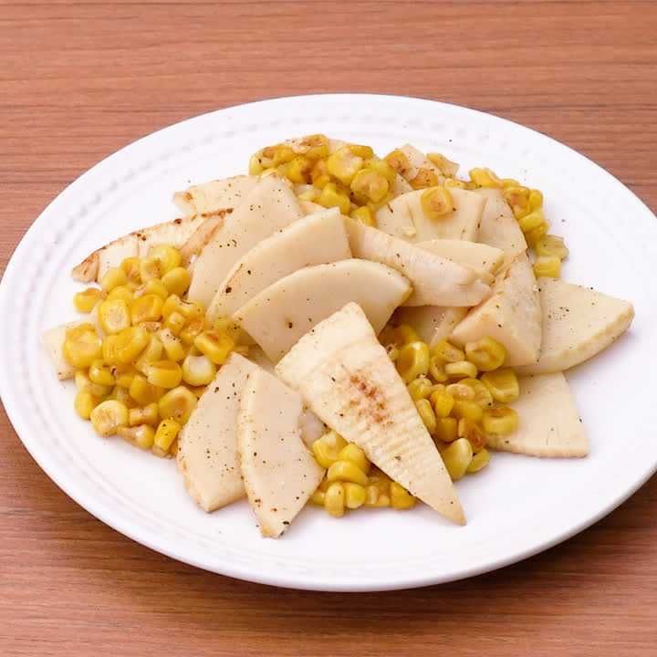 たけのこのコーンバター炒め