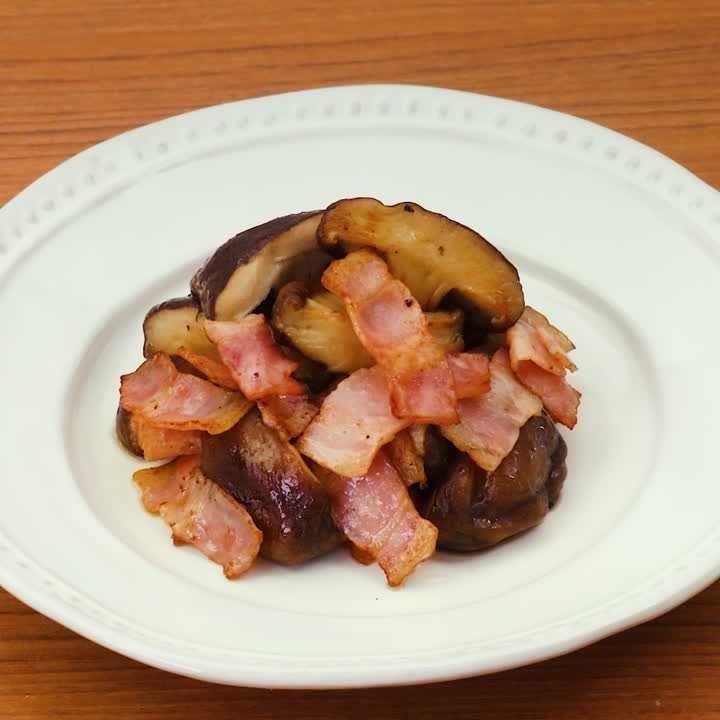 しいたけとベーコンのバターソテー