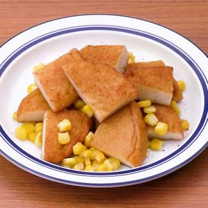 さつま揚げのコーンバター炒め