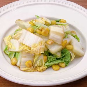 白菜とコーンのポン酢炒め