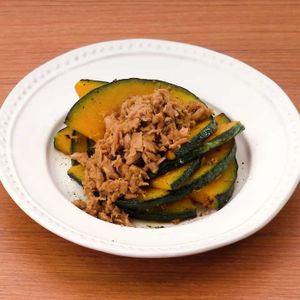「かぼちゃとツナのポン酢炒め」のレシピ動画