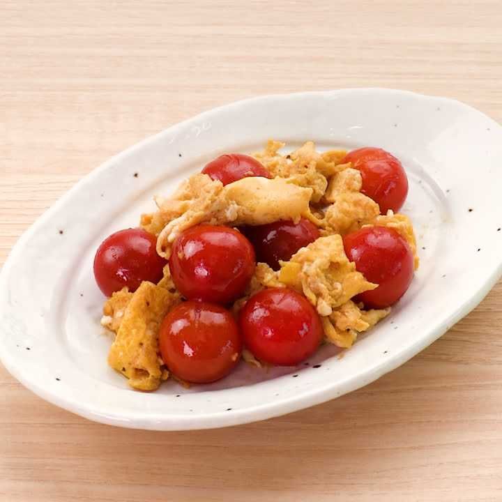 ミニトマトと卵のポン酢炒め