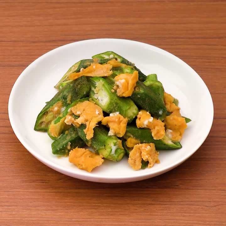 オクラと卵のポン酢炒め