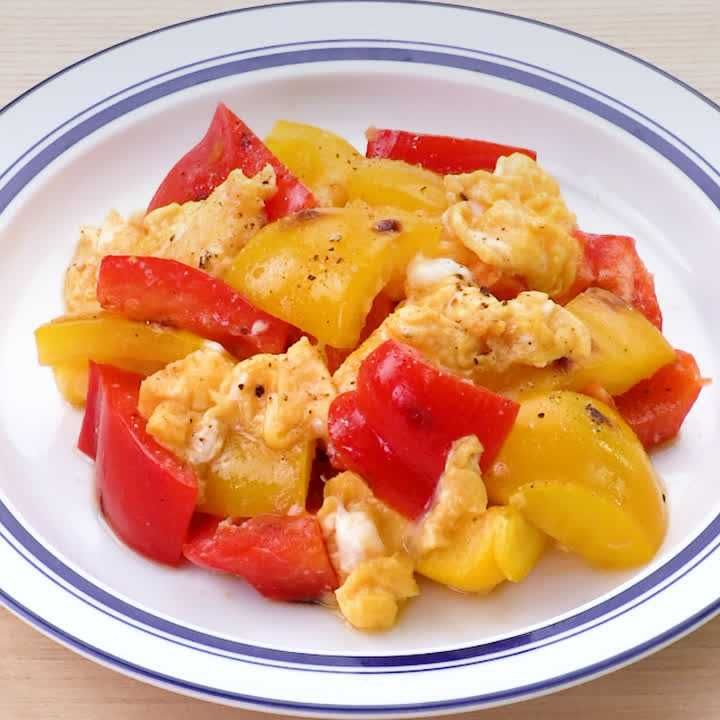 パプリカと卵のポン酢炒め