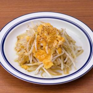 もやしと卵のポン酢炒め