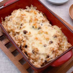 「豆腐クリームソースのドリア」のレシピ動画