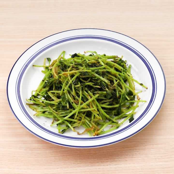 豆苗のカレー炒め