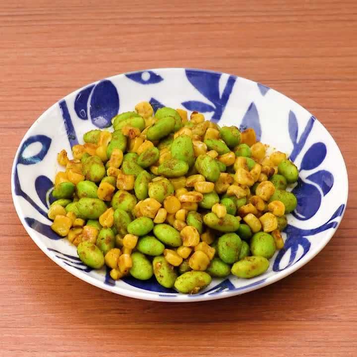 枝豆とコーンのカレーバター炒め