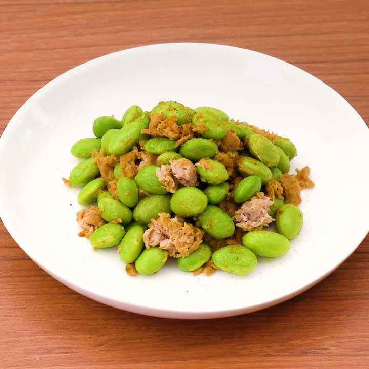 枝豆のツナカレー炒め