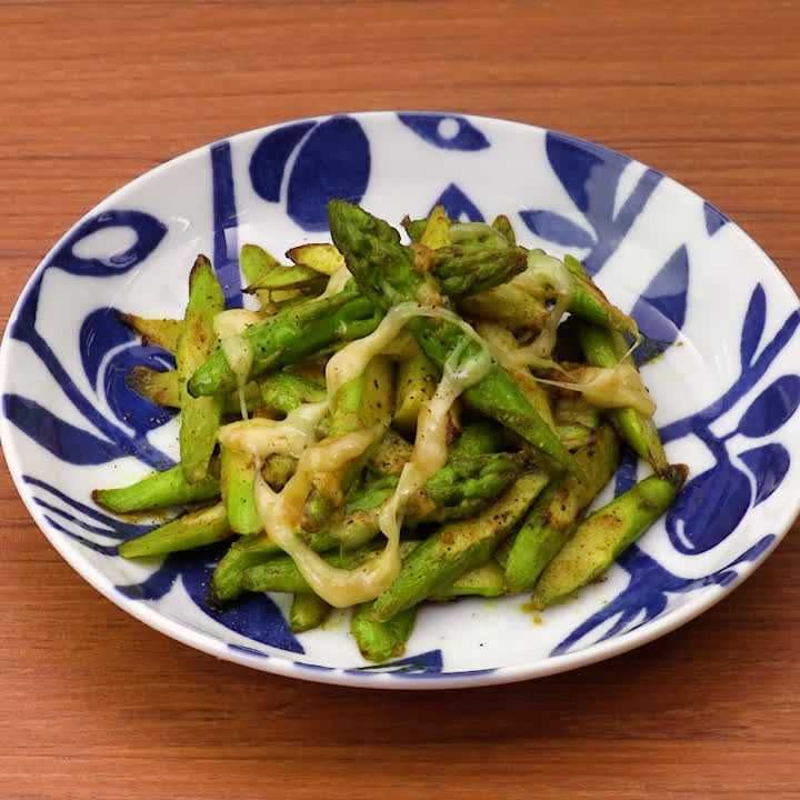 アスパラのカレーチーズソテー