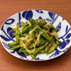 アスパラのカレーチーズソテー