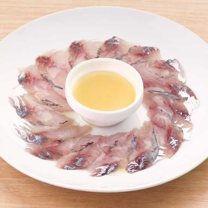 アジのカルパッチョ(ガーリックレモン風味)