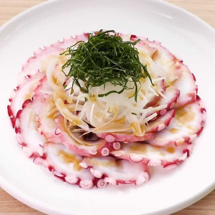 たこのカルパッチョ(レモン醤油風味)