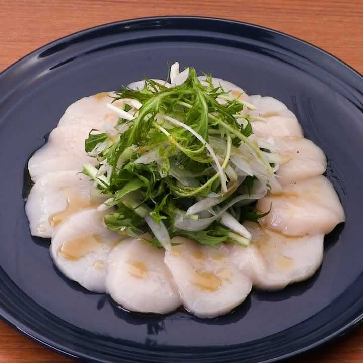 ホタテのカルパッチョ(ごま油風味)