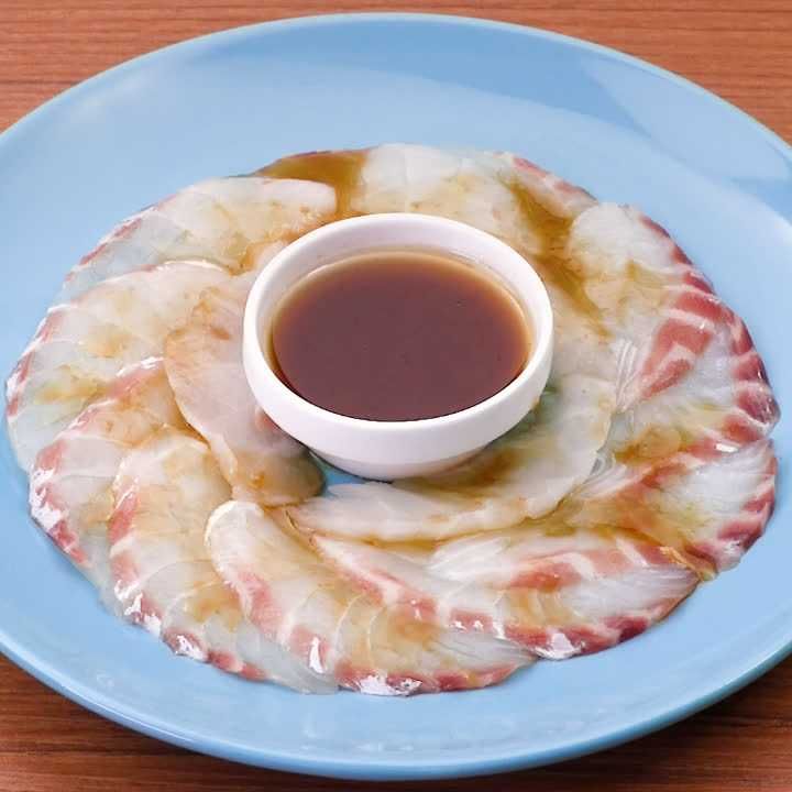 鯛のカルパッチョ(香味わさび醤油風味)