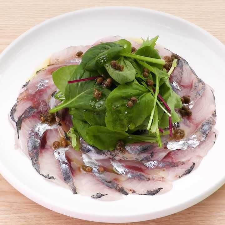 アジのカルパッチョ(山椒風味)