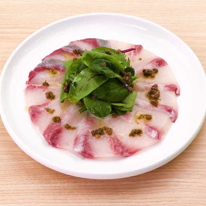 カンパチのカルパッチョ(山椒風味)