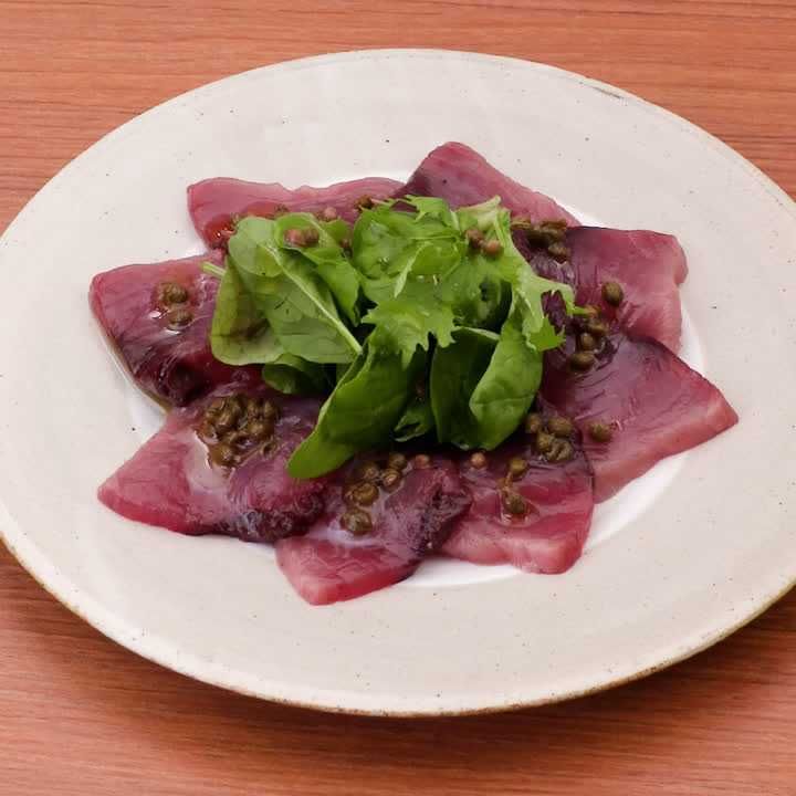 カツオのカルパッチョ(山椒風味)