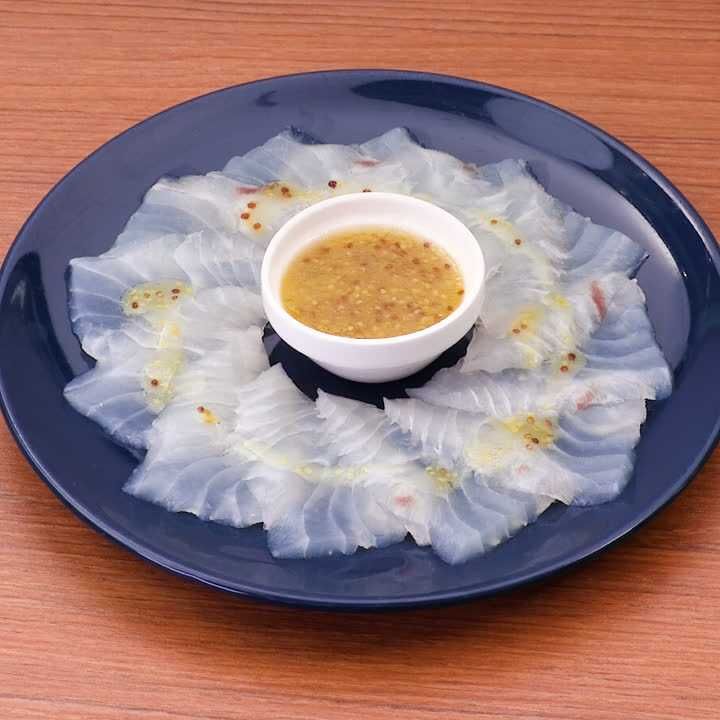 鯛のカルパッチョ(ハニーマスタード風味)