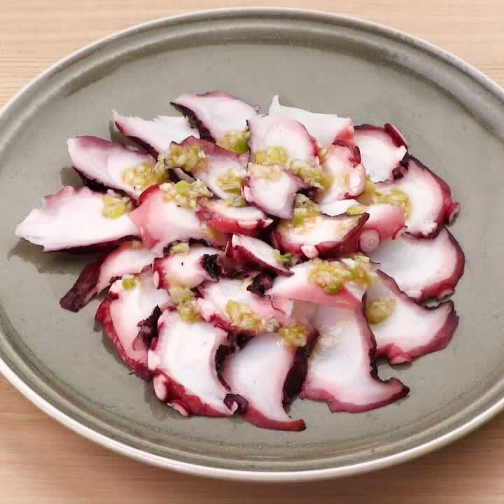たこのカルパッチョ(ねぎ塩レモン風味)