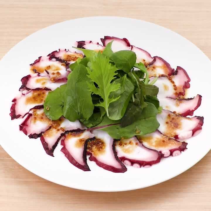 たこのカルパッチョ(マスタード醤油風味)