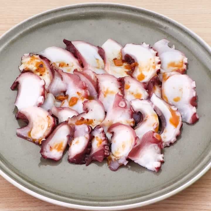 たこのカルパッチョ(ラー油風味)