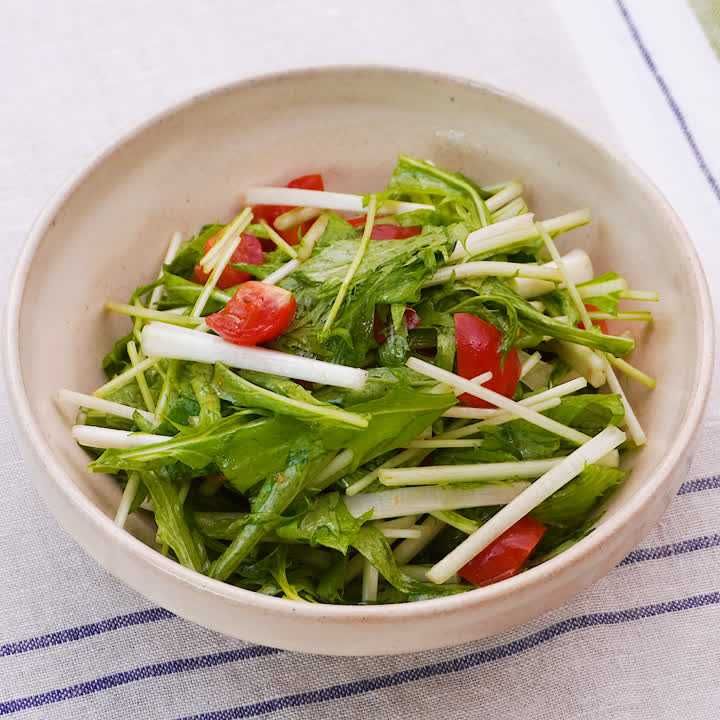水菜とミニトマトのサラダ