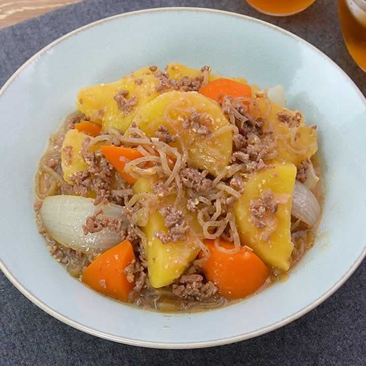 牛ひき肉のほっこりみそ肉じゃが
