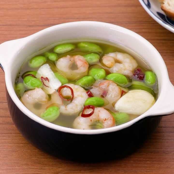 枝豆とえびのアヒージョ