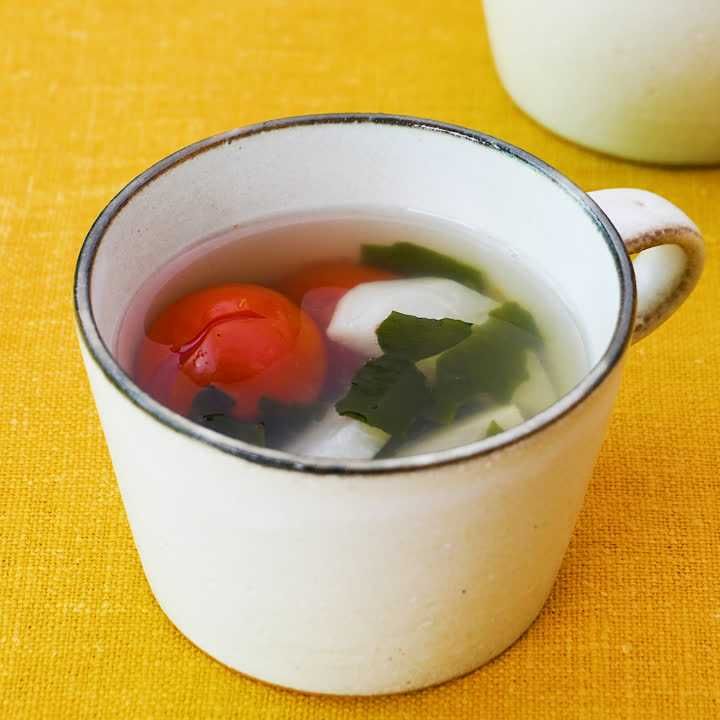 里芋とミニトマトの中華スープ