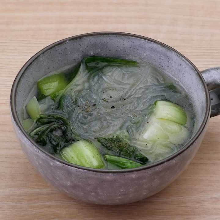 チンゲン菜の春雨スープ