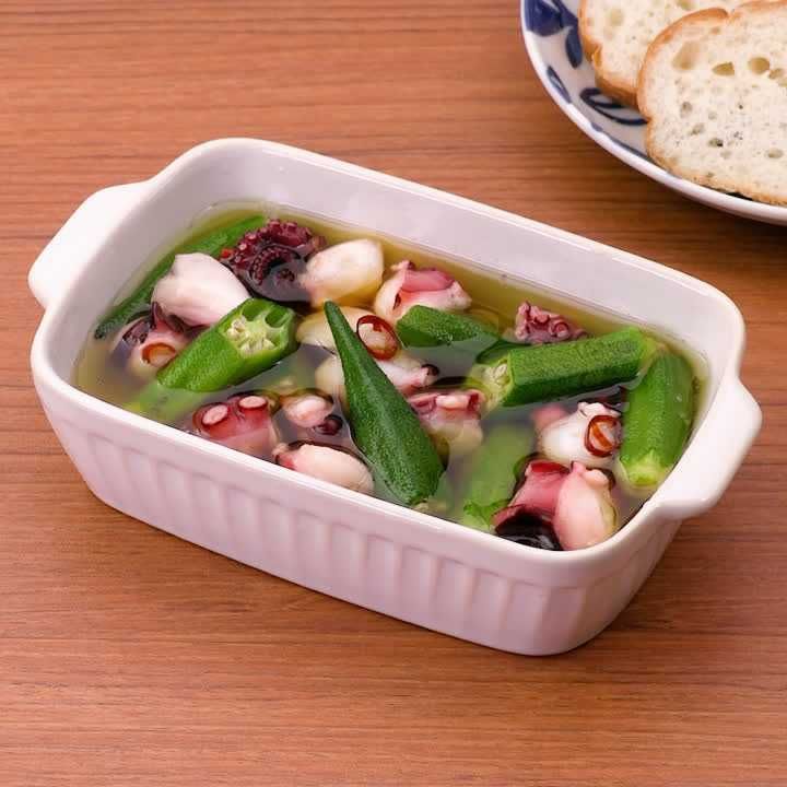 オクラとたこのアヒージョ