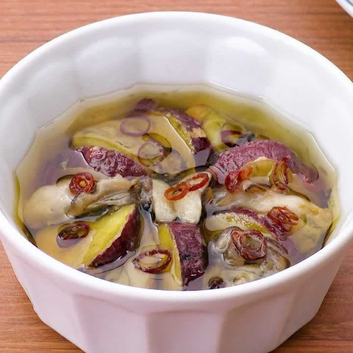 牡蠣とさつまいものアヒージョ