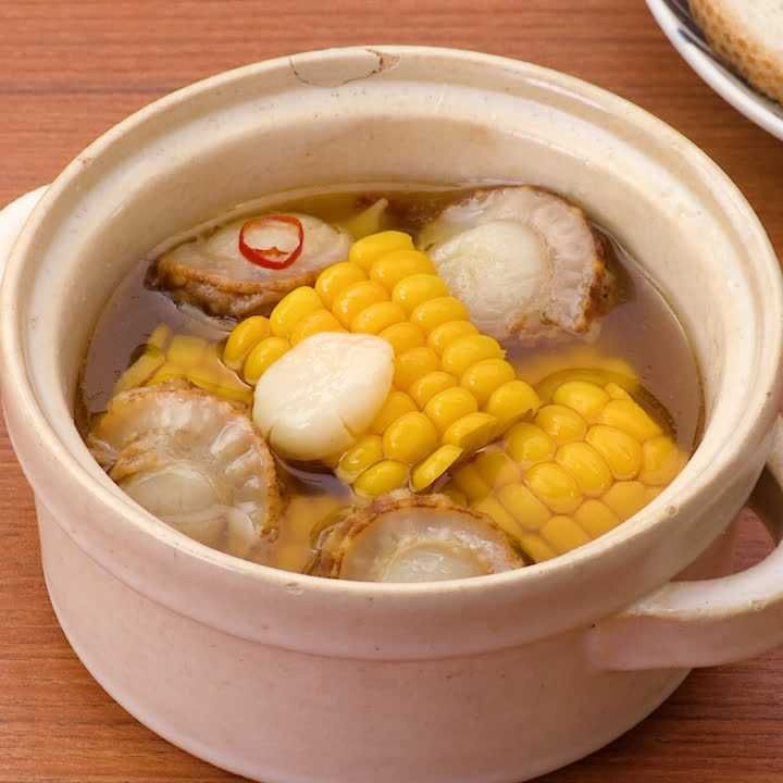 ホタテととうもろこしのアヒージョ