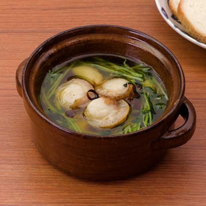 ホタテと豆苗のアヒージョ