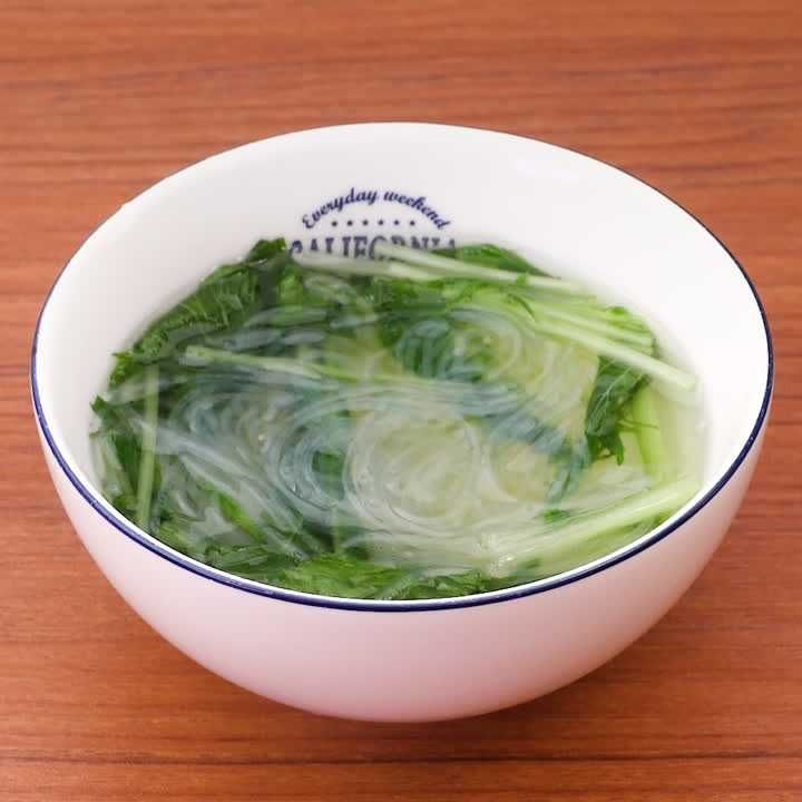 水菜の春雨スープ