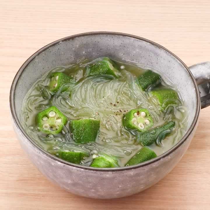 オクラの春雨スープ