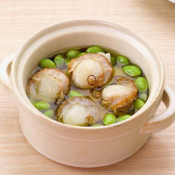 ホタテと枝豆のアヒージョ